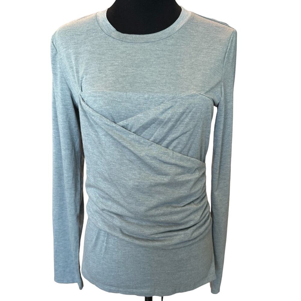 New ~Nordstrom VERO MODA ~ Nelly Ruched Knit Top Large Gray VISCOSE Corset